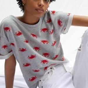 Anthropology By Maeve Embroidered Crab Top